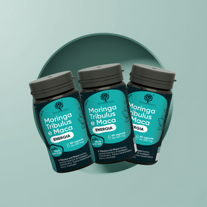 Food Supplement for Muscle Mass and Vigor | Tribulus Terrestris and Moringa BIO | 90% Saponins | 100% Natural