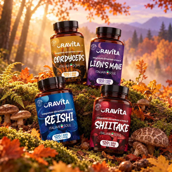 Oravita FUNGHI KIT – Sistema Funghi Medicinali – Cordyceps | Reishi | Lion's Mane | Shiitake