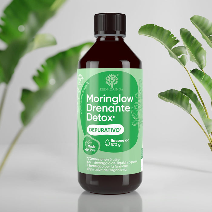 Integratore drenante MORINGLOW con 11 erbe per il detox naturale

