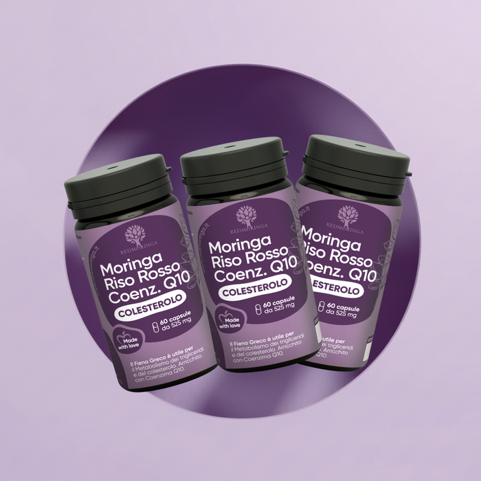 Integratore Colesterolo con Moringa, Riso Rosso e Coenzima Q10