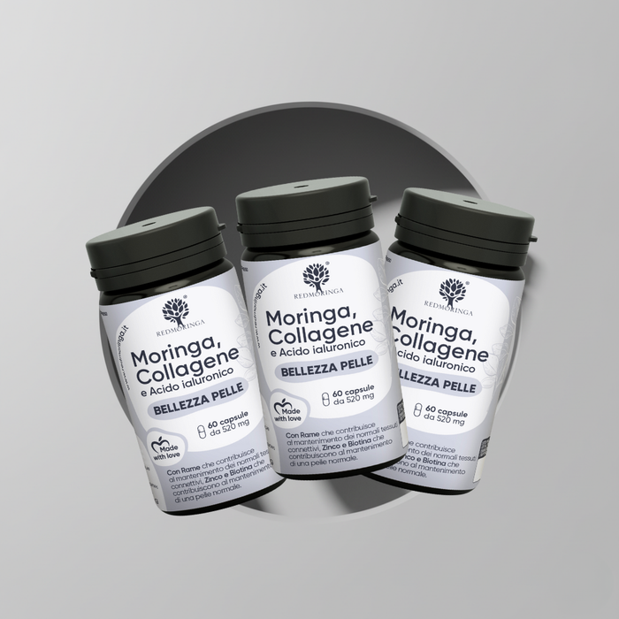 Complément alimentaire à base de collagène, d'acide hyaluronique et de Moringa pour la beauté de la peau
