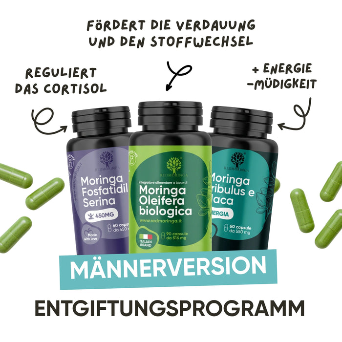 Kit Estate Anti-Cortisolo | Moringa Bio + Fosfatidilserina + Benessere Mentale | Stress · Energia · Equilibrio