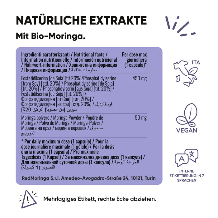 Kit Estate Anti-Cortisolo | Moringa Bio + Fosfatidilserina + Benessere Mentale | Stress · Energia · Equilibrio