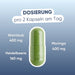 Dosaggio per 2 capsule: Vite rossa 400 mg, Mirtillo nero 160 mg, Moringa 400 mg