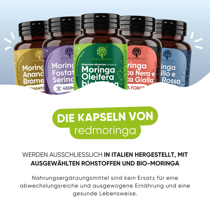 Integratori redmoringa prodotti in Italia con Moringa biologica