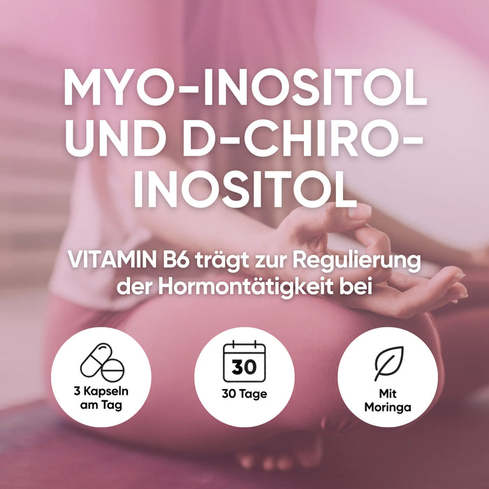 Myo-inositol and D-chiro-inositol, vitamin B6 for the regulation of hormonal activity