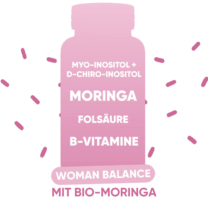 Myo-inositol, D-chiro-inositol, Moringa, folic acid and B vitamins