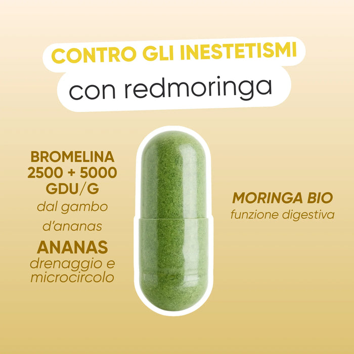 Capsula con Bromelina, Ananas e Moringa bio