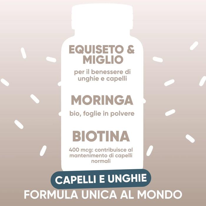 Equiseto, Miglio, Moringa bio e Biotina 400 mcg