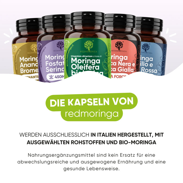 Integratori redmoringa prodotti in Italia con Moringa biologica