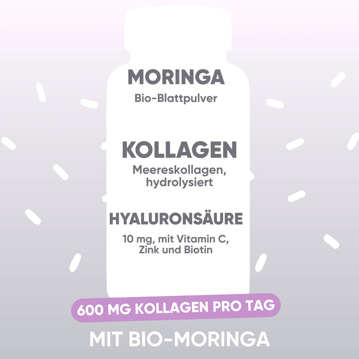 Collagene marino, acido ialuronico e Moringa bio