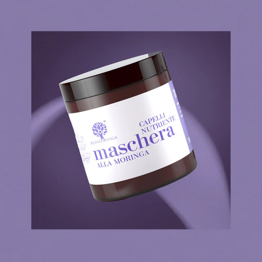 Vasetto Maschera Capelli Nutriente alla Moringa RedMoringa, maschera per capelli secchi con olio di cocco eco-bio