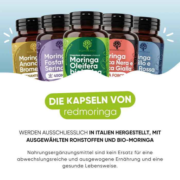 Integratori redmoringa prodotti in Italia con Moringa biologica