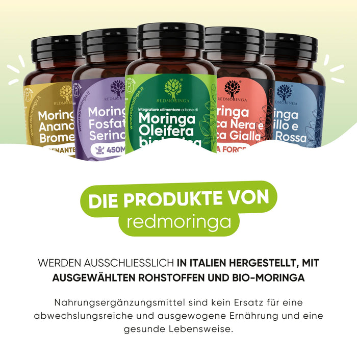 Integratori redmoringa prodotti in Italia con Moringa biologica