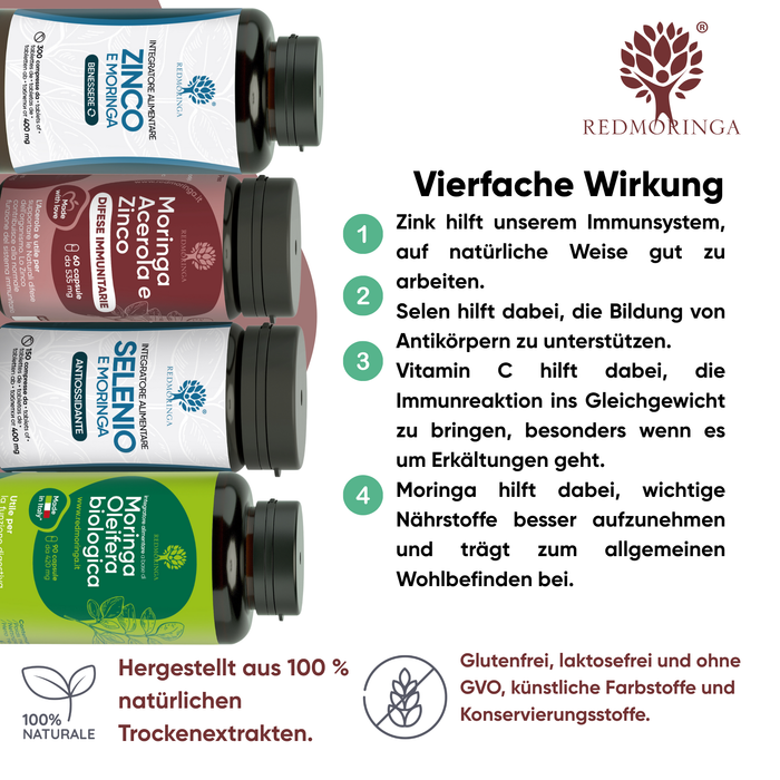 Immun-Booster mit Zink, Selen und Moringa