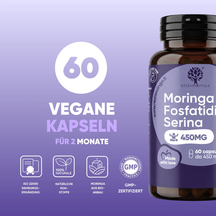 60 vegan capsules, 2 month course, ISO 22000 and GMP, organic Moringa