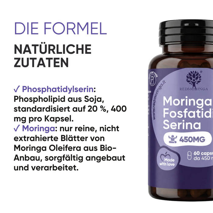 Natural ingredient mix: soy phosphatidylserine and pure Moringa Oleifera