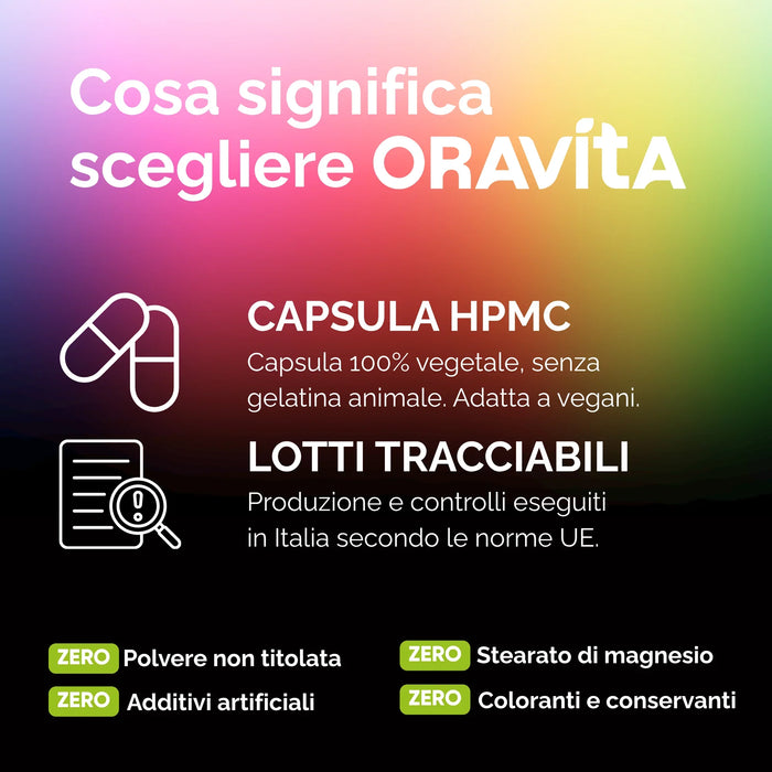 Why choose Oravita: vegan HPMC capsules, traceable batches, zero additives