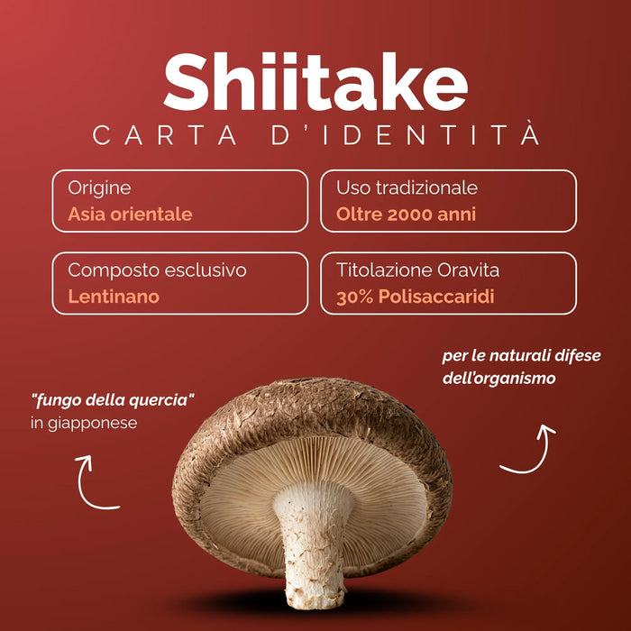 Shiitake profile: East Asia, lentinan, 30% polysaccharides