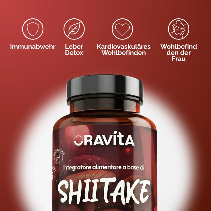 Shiitake Kapseln ORAVità: Immunsystem, Leber-Detox, Herz-Kreislauf-Wohlbefinden und Wohlbefinden der Frau