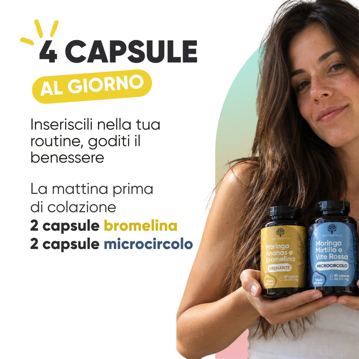 How to use: 2 bromelain and 2 microcirculation capsules in the morning before breakfast
