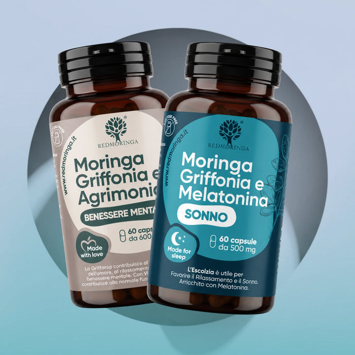 Set Relax e Sonno contro Ansia e Stress | Moringa, Melatonina e Valeriana
