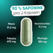 Dosaggio per 2 capsule: Tribulus 670 mg, Moringa 180 mg, Maca e Fieno greco 31,2 mg