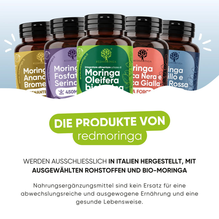 Integratori redmoringa prodotti in Italia con Moringa biologica